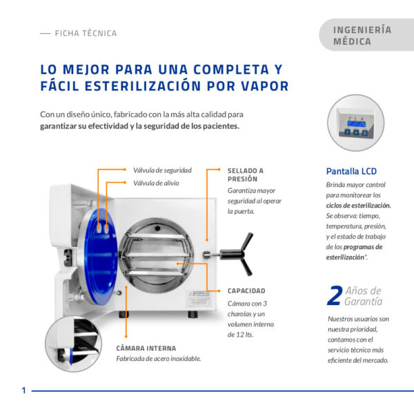 Autoclave AV07 12 lt diseño